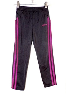 ADIDAS BLACK & PINK ATHLETIC WORKOUT PANTS with POCKETS  Girl's Size 5 - Picture 1 of 4