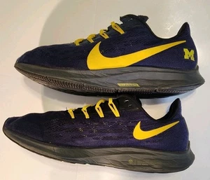 Michigan Wolverine Nike Air Zoom Pegasus 36 Mens 11.5 Running Shoes Navy Gold - Picture 1 of 14