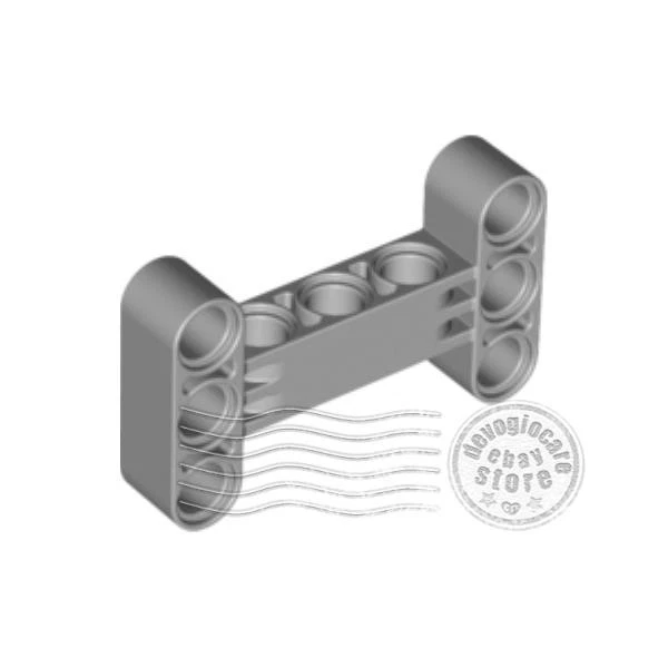 1x LEGO 14720 Technic liftarm Perpendicular H-Shape 3x5 Light Bluish Gray - Image 1 of 1