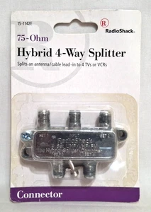 Vintage 1990's RadioShack 1 Input 4 Way output Splitter 75 Ohm VCR Cable Antenna - Picture 1 of 2