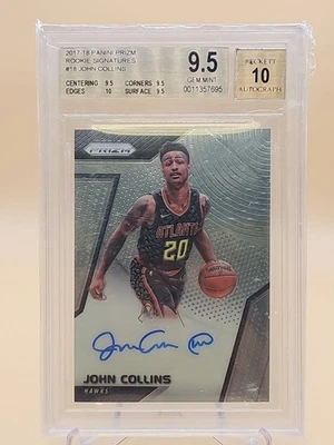 John Collins BGS 9.5 GEM MINT + 2017-18 Panini Prizm Rookie Signatures Auto RC - Image 1 of 2