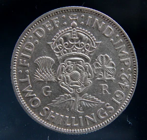Great Britain, 2 Shillings 1942 Silver coin,#2 - Picture 1 of 2