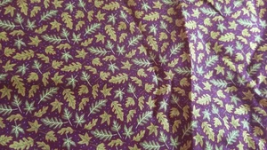 Rust Cotton Leaf Print Fabric Jo-Ann 1 Yd 7” x 50” - Picture 1 of 5