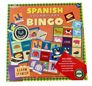 Spanish Vocabulary Bingo Game By Eeboo Ages 5 & Up - Picture 1 of 4