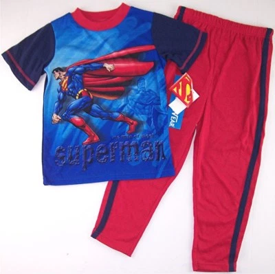 Superman Boy's 2 piezas nuevo con etiquetas Juego de pijama pijama, talla 4 Foto 1 de 4