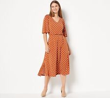 Girl With Curves Women's Petite Dress 2XP Knit Midi Orange A504599