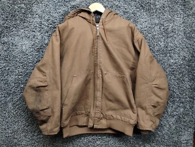Lakin McKey Trading Canvas Jacket Men XLR XL Reg Brown Hooded Lined Workwear KEY - Image 1 of 4