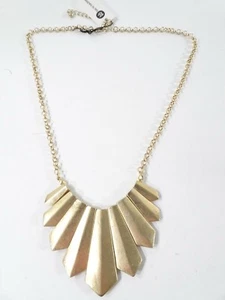 Bay to Bauble Women's Metallic Stick Bib Necklace NWT 50 GOLD - Picture 1 of 3