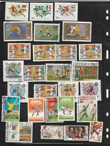 WORLDWIDE POSTAGE STAMPS BEAUTIFUL LOT OF ABOUT 27 SOCCER (FOOTBALL) STAMPS - Picture 1 of 1