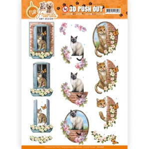 Find It 3D Diecut Decoupage A4 Pushout Kit - Fur Friends - Cat on the Wall Pet - Picture 1 of 1