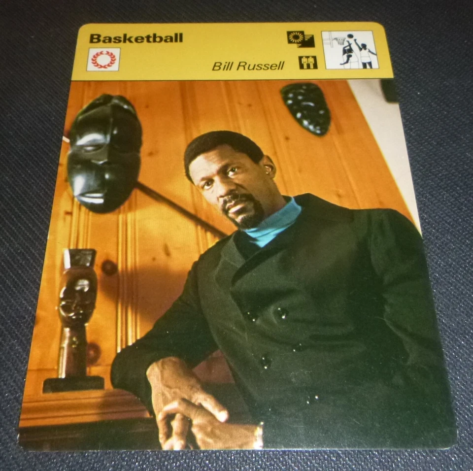 Tarjeta fotográfica de baloncesto Sportscaster 1977 Bill Russell #04-12 Japón Foto 1 de 2