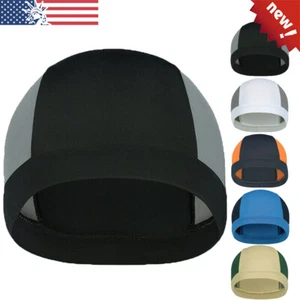 Men Sweat Wicking Beanie Cap Helmet Liner Skull Cap Breathable Cycling Head Wrap - Picture 1 of 19