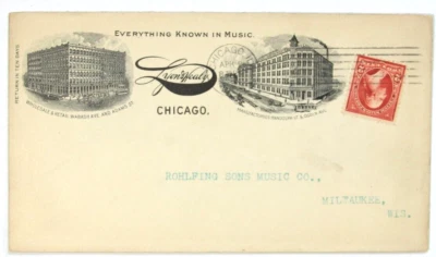 Ad cover for Lyon & Healy, Chicago, Ill to Rohlfing Sons Music Co. Milwaukee, WI - Image 1 of 2