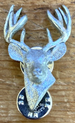 WHITETAIL DEER, 10 POINT Lapel/Tie/Hat Pin—1992 GG HARRIS Fine Pewter #483 - Image 1 of 3