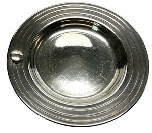 Ancienne ASSIETTE A BOUILLIE bébé métal argenté - Picture 1 of 4