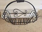 Antique  French Thick Wire Basket Flower Farm House Garden Primitive Rust Patina
