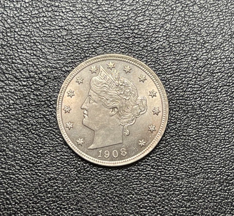 1908 Liberty V Nickel BU Uncirculated Cover