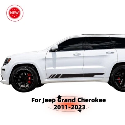 Kit de calcomanías adhesivas de vinilo a rayas para puertas laterales para auto Jeep Grand Cherokee 2011-2023 Foto 1 de 3