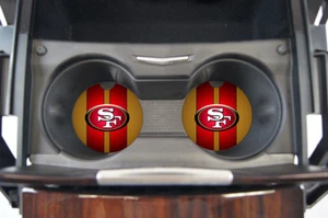 SAN FRANCISCO 49ERS CUSTOM RUBBER CAR COASTER SET 2 - Picture 1 of 1