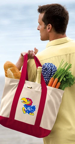 KU Jayhawks Tote Bags CANVAS University of Kansas Tote Bag Cover