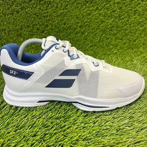Babolat SFX3 All Court Mens Size 7.5 White Navy Running Tennis Shoes Sneakers - Picture 1 of 11