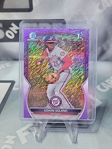 2023 Bowman Chrome 1st Edwin Solano Purple Shimmer /250 Nationals - Picture 1 of 3