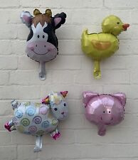 Mini Farm Animal Foil Balloons Set of 4 **UK Stock/Free Postage**