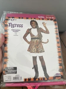 Girls Fun World TIGRESS Tiger Halloween Costume Dress Up Size 4/6  NWT - Picture 1 of 2