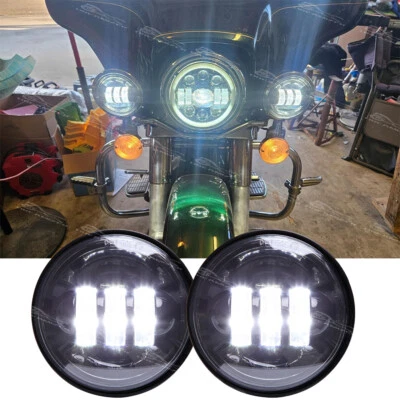 4.5" LED Spot Passing Lamp Fog Lights For Harley Touring Street Glide Road Glide - Image 1 of 4