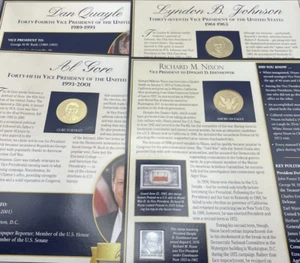 VP of the U.S. Gold Portrait Coins / Lot of 4 / Nixon, Johnson, Gore, Quayle - Picture 1 of 12