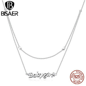Bisaer Genuine 925 Sterling Silver Baby girl Necklace Chain For Women Adjustable