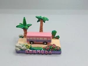 Vintage Bermuda Pink Tour Bus Ceramoc Souvenir Ornament - Picture 1 of 8