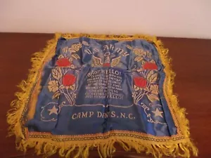 COPRICUSCINO VINTAGE U.S. ARMY CAMP DAVIS NORTH CAROLINA JUST HELLO POEM - Foto 1 di 5