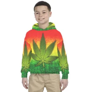 Kids Hoodie Rasta Jamaica Design 7434105219297 Hoodie Unisex For Children - Picture 1 of 4
