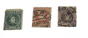 Spain 1901/1905 Alfonso 5-10-15 CENT GREET COLLECTION. - Picture 1 of 5