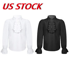 US kid Pirate Shirt Steampunk Vampire Gothic Renaissance Shirt Role Play Costume