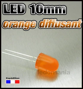 540-O/10# LED 10mm rund Diffusor orange 10 bis 100 Stück orange LED diffused 10mm - Bild 1 von 1