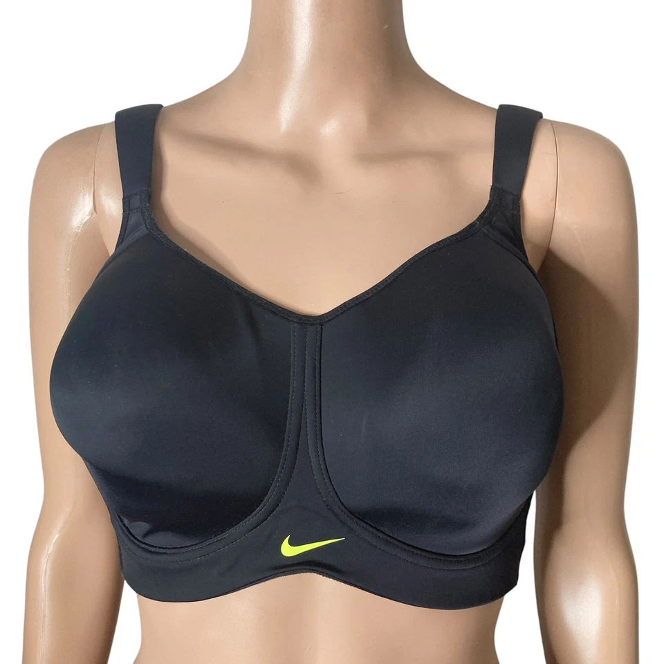 Sujetador deportivo Nike Pro Hero para mujer 36E negro/voltio 620271-011 Dri Fit  Foto 1 de 4