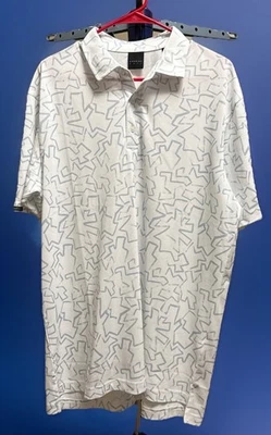 Мужские гольф-поло Dunning Golf белые с голубыми акцентами логотип Tahoe Donner большие - Изображение 1 из 4