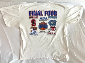 Vintage 1998 Final Four T-Shirt XL Jansport Made USA Stanford Kentucky UNC Utah - Picture 1 of 11