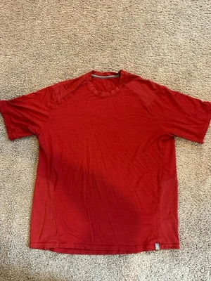 Camisa Smartwool Para Hombre Roja Mezcla Lana S/S Grande Transpirable Absorbente Gorpcore Caminata Foto 1 de 4