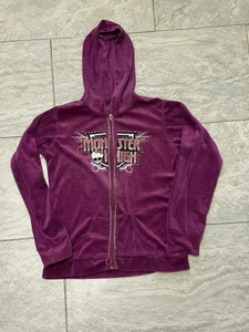 Monster High Women’s Small Velour Sweater Monster High Purple Bedazzled Doll - Picture 1 of 10