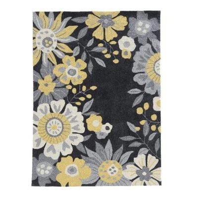 Linon Tripoli Wildflower Hand Tufted Polyester 2'x3' Rug in Gray - Image 1 of 4
