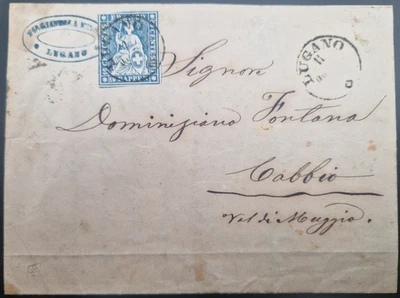 Strubelbrief 23B4 / 23G mit Schiffspost Lugano-Cabbio!!! 100,00+++ - Bild 1 von 4