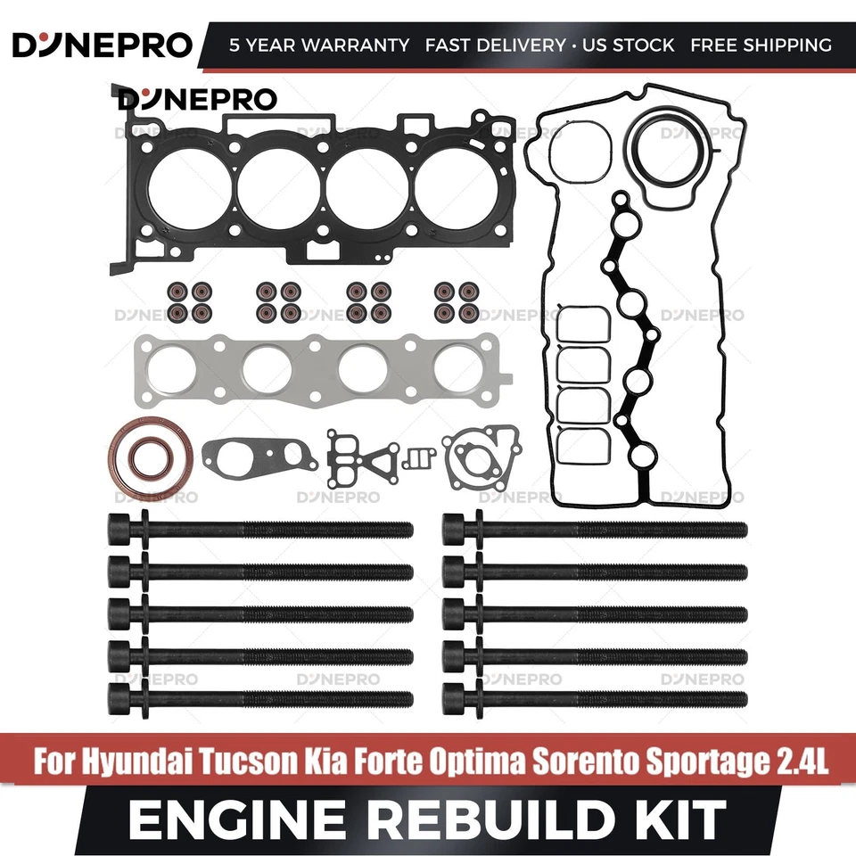 Juego de pernos de junta de culata de motor para Kia Sportage 2011 2012 2013 2,4 L Kia Forte G4KE Foto 1 de 4