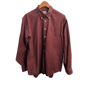 L.L. Bean Wrinkle Resistant Button Down Shirt Mens Large Style 0 YP38 Red Plaid - Picture 1 of 7