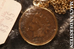 1904 Indianerkopf Cent 20. Jahrhundert Souvenir Halskette - selten keine Reserve #NK18 - Bild 1 von 2