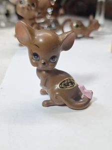 Vintage Josef Originals Miniature Mouse with Pink Bow on Tail  - Picture 1 of 5