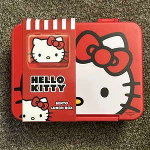 Sanrio Hello Kitty Reusable Silicone 3 Compartment Bento Red Lunch Box 2025 - Picture 1 of 12