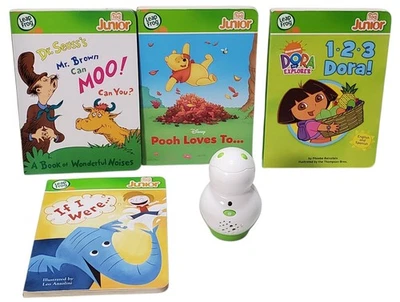 Lote Leap Frog Tag Junior con 4 libros y bolígrafo escáner Dora, Dr. Seuss, Pooh Foto 1 de 4